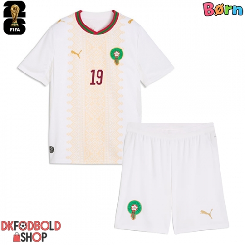 Marokko Youssef En-Nesyri #19 Udebanesæt Børn VM 2026 Kort ærmer (+ korte bukser)